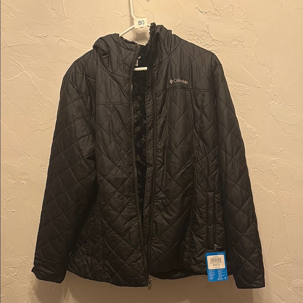 Columbia Black Quilted Hooded Jacket